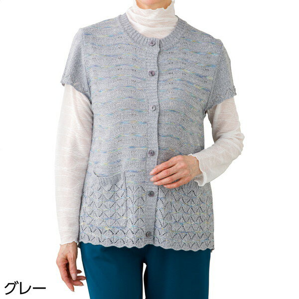 ＼10/5まで最大80%offSALE／ニットワンタッチテープ丸首ベスト(婦人) M-3L トップス ベスト ジレ 婦人 介護 シニア 施設 デイサービス 高齢者 介護用 おしゃれ ワンタッチ 丸首 快適 ベスト 着心地 敬老の日 母の日 komikomi-10068723 家具 生活雑貨の くつろぎライフ パッケージ画像