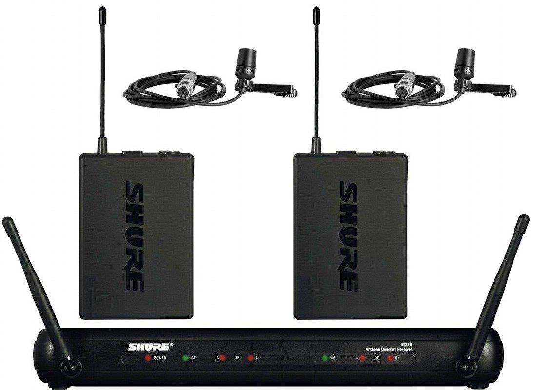 SHURE ワイヤレスシステム SVXシリーズ SVX188/CVL ラベリアマイク(2本) ボディーパック送信機(2台) 付属 SVX188J/CVL-JB1 【国内正規品】