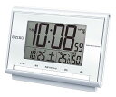 セイコークロック(Seiko Clock) 目覚まし時計 置き時計 電波 デジタル カレンダー 温度 湿度 白パール 85×120×48mm BC419S