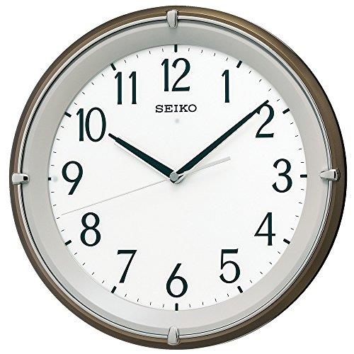 セイコークロック(Seiko Clock) 掛け時計 自動点灯 電波 アナログ 夜でも見える 茶 メタリック KX203B