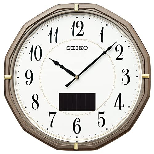 セイコークロック(Seiko Clock) 掛け時計 電波 アナログ ソーラー ハイブリッドソーラー 薄グレーメタリック 305×305×47mm SF244N