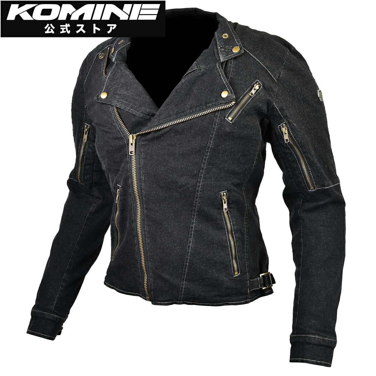 乐天商城 - 【公式】コミネ KOMINE JK-154 プロテクトデニムダブルジャケット バイク バイク用 バイクウェア バイクジャケット プロテクター付き デニム ジーンズ ライダーズ 春 夏 CE規格レベル2 CEレベル2 カジュアル