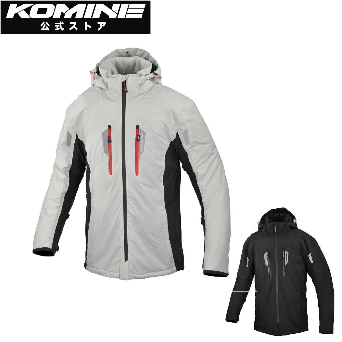 乐天商城 - 【公式】コミネ KOMINE JK-620 ストレッチャブルポップアップWPオーバージャケット バイク バイク用 バイクウェア バイクジャケット 秋 冬 パッカブル パーカー フード取外し可能 コート