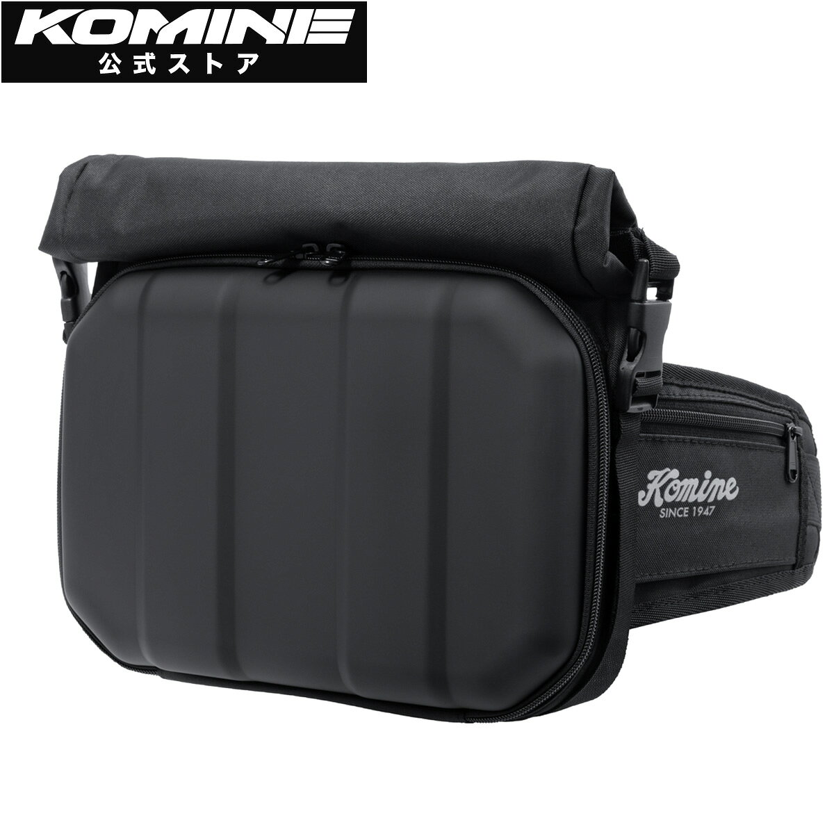 ・メーカー ：コミネ,KOMINE・サイズ ：Free(6L)・材質：・カラー：Black・モニターの発色具合によって実際のものと色が異なる場合があります。【公式】コミネ KOMINE SA-259 MONO-SHELL ウエストバッグ 6L バイク バイク用 バッグ ウエストトバッグ ポーチシンプルさを追求したバイク用バッグシリーズ「MONO-SHELL」のウエストバッグ。成形EVAパネルを採用したフロントポケットは大きく開き、荷物の出し入れもスムーズ。メイン気室はロールトップ式の防水仕様。収納物を突然の雨から保護。身体に接する面に通気性に優れた3Dメッシュを配置し、不快なムレを軽減。日常使いからツーリングまで幅広く対応。・出し入れしやすい広い開口部・ジッパー付きメッシュポケットを装備。中身が見やすく、小物整理にも便利。・3Dメッシュ採用。長時間でもムレを抑制。MATERIALSpolyester, synthetic leather