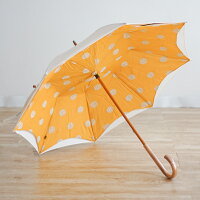 傘日傘晴雨兼用レディース小宮商店ブランド「かわず張りドット」両面コットンリネンシンプルナチュラル50cm8本骨おしゃれかわいい修理ギフトネイビーイエローホワイトグレーデザイン