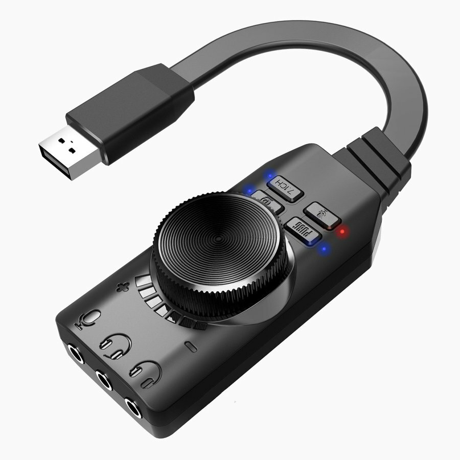 PS4対応 ゲーム専用 7.1chチップ採用 外付け USB サウンドカード オーディオ スピーカー マイクとイヤホン接続 変換アダプター FPS ゲーミング ヘッドセット