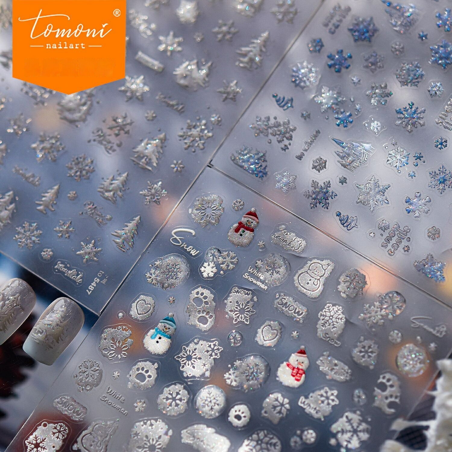 冬限定【クリスマスシール】雪の結晶 クリスマスツリー スノーマン ネイルシールネイルパーツ ネイルグ..