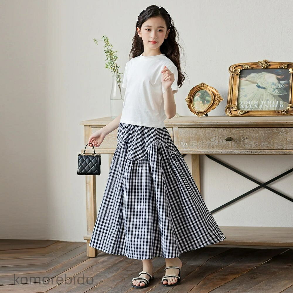 【送料無料】キッズ セットアップ 女の子 夏 女の子 スカートセットアップ 150 韓国子供服 女の子 半袖 スカート カジュアル ナチュラル 可愛い 韓国 子供 服 おしゃれ 小学生 中学生