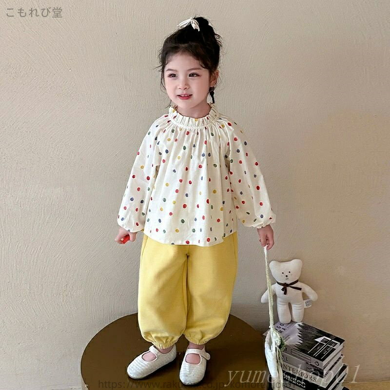【送料無料】ガールズキッズ2025新作洋菓子おしぼりラウドシャツカジュアルパンツ女の子春と秋の子供2..