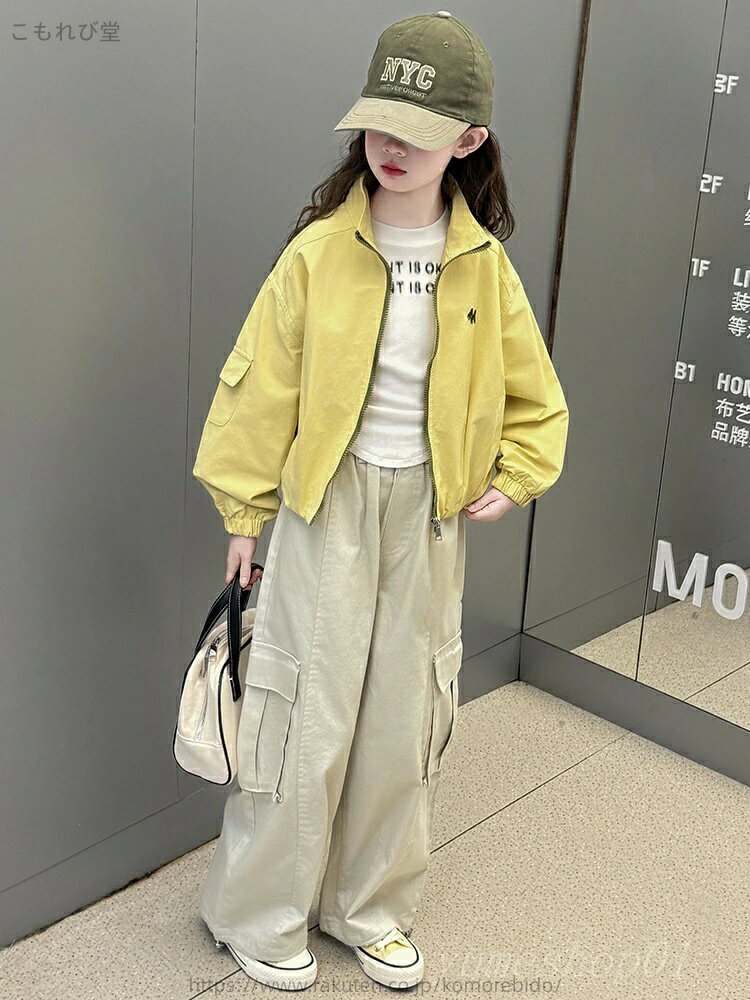 【送料無料】ガールズジャケト2025新型?国版洋気立襟ジャケト子供春カジュア?袖上着