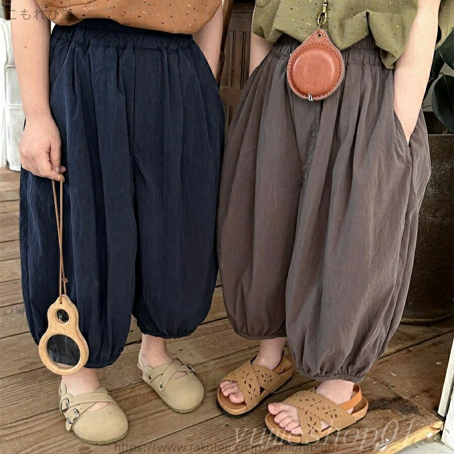 【送料無料】夏の新型男児純色天糸提灯ズボーン女の赤ちゃんのぷる九分ズボーン防蚊ズボーン