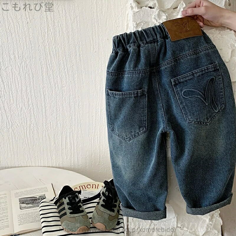 【送料無料】子供の春のジーンズ2025の新しい子供服の男の子の韓国版はカジュアルなズボンの赤ちゃんの洋気のストレートなズボンの潮