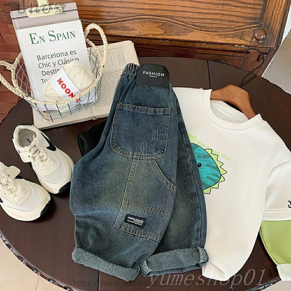 【送料無料】子供ジーンズ2025春の新型子供服男児韓国版ステッチには、赤ちゃんの洋気が流行している