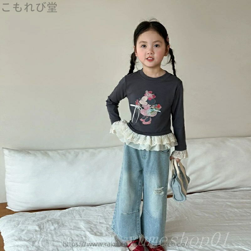 【送料無料】子供服女の子セット2025春服新型子供韓国版半袖tシャツジーンズ女赤ちゃんズボン