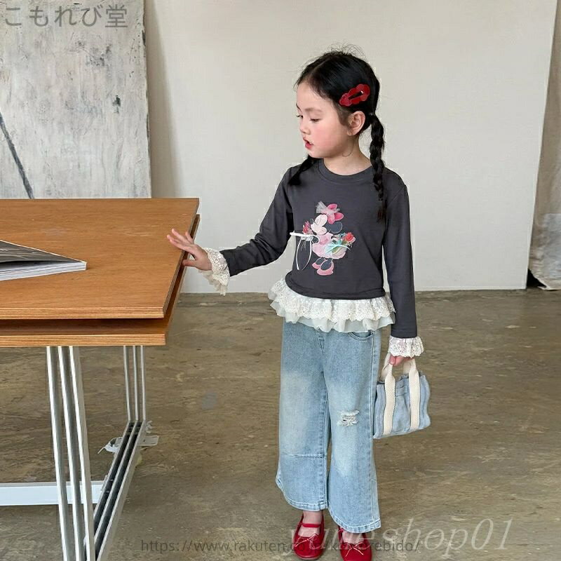 【送料無料】子供服女の子セット2025春服新型子供韓国版半袖tシャツジーンズ女赤ちゃんズボン