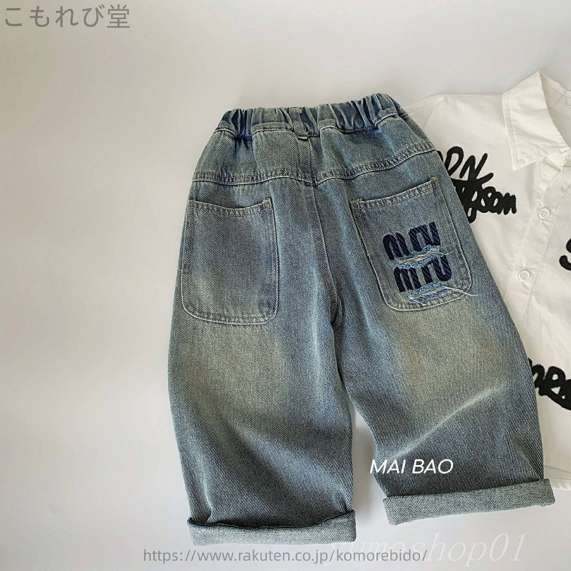 【送料無料】子供用ジーンズ2025春秋新作韓国版ズボン中小童直筒百合シンプルカジュアル長ズボン