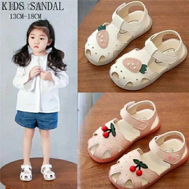 【送料無料】ジュニア 小学生 歩きやすい 女の子 履きやすい 軽量 マジックテープ ペタンコ サンダル ..
