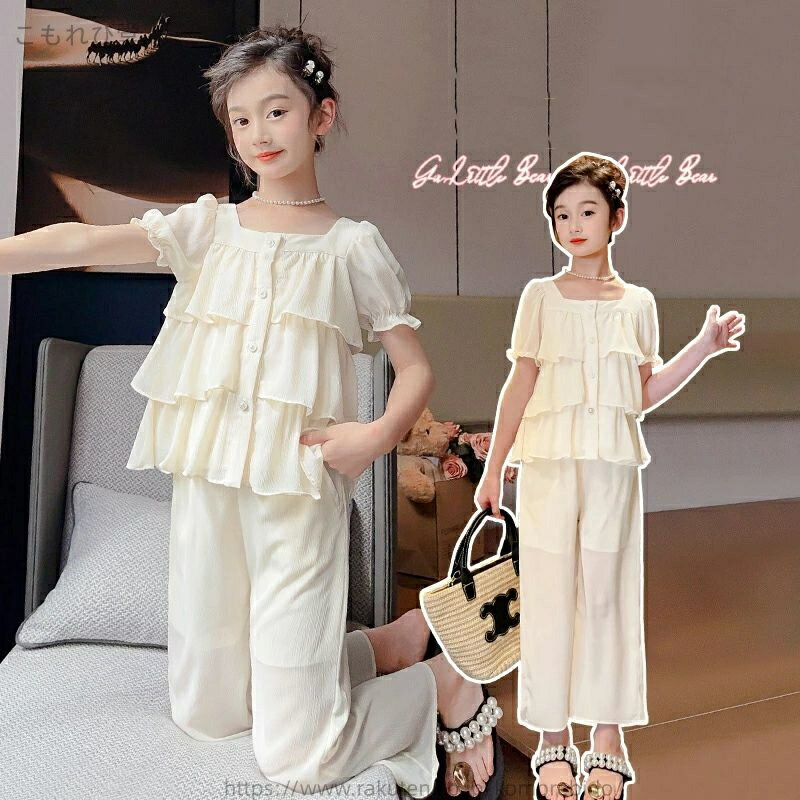 【送料無料】半袖 パンツ セットアップ 女の子 子供服 韓国 カジュアル トップス 2点セット半袖 女の子..