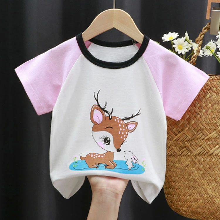 【送料無料】薄手 おしゃれ シンプル 夏 男の子 トップス カットソー 女の子 プリントtシャツ 肩ボタン キッズ ラウンドネック tシャツ