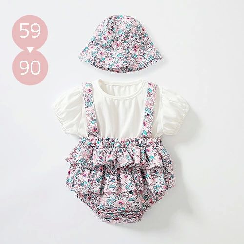 【送料無料】出産祝い 誕生日 可愛い 花柄 赤ちゃん 新生児 夏 春 女の子 キッズ ベビー 子供服 半袖 ..