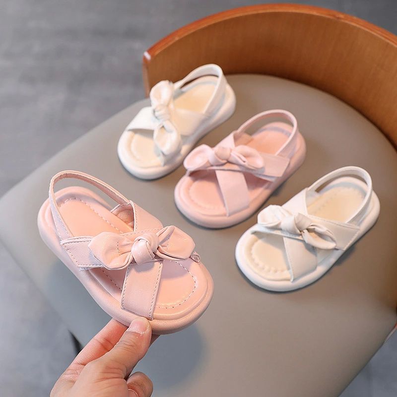 【送料無料】可愛い リボン ソフト 軽量 フラット オープントゥ 滑り止め 女の子 子供 ベビー キッズ ビーチサンダル ストラップサンダル — vista 2