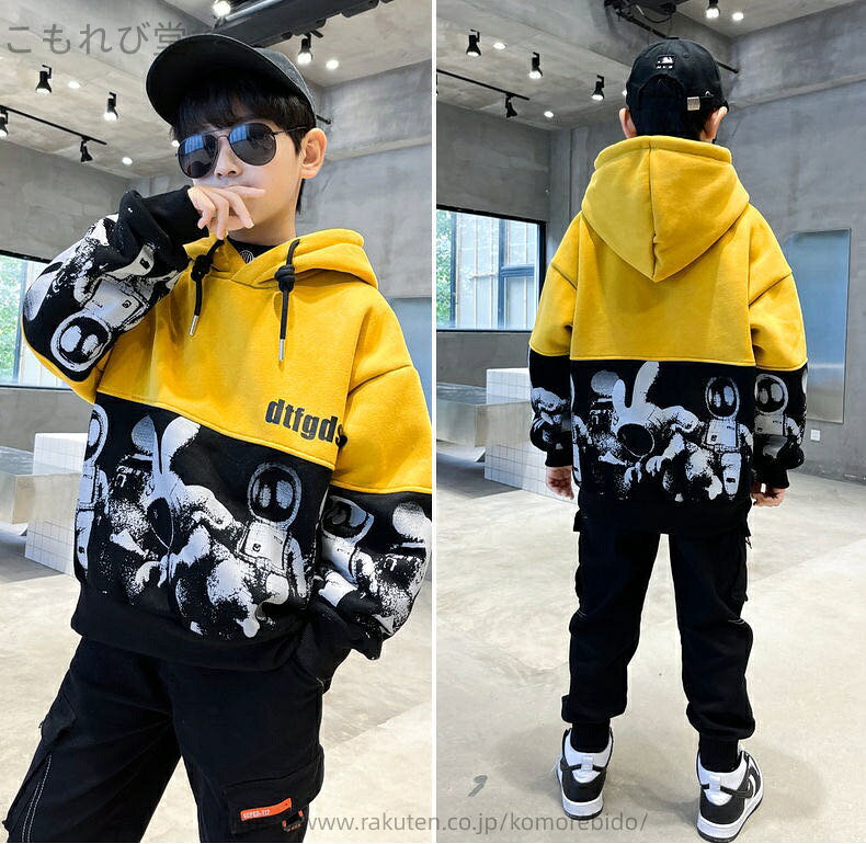 【送料無料】キッズ服 冬 秋 プリント 男の子 子供服 フード付き キッズ 暖か 裏起...