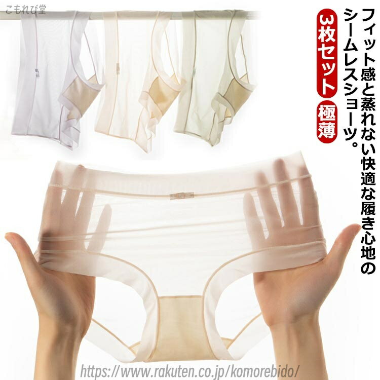 【送料無料】レディース 下着 響かない ノーマル パンティー 無縫製 抗菌 ショーツ ひんやり さらさら 極薄 3枚セット