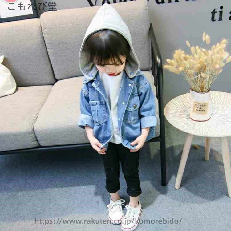 【送料無料】可愛い 通園 通学 カジュアル 子供コート 長袖 秋物 春物 アウター 子供 ジャンパー 子供服 デニムコート Gジャン 男の子 の子