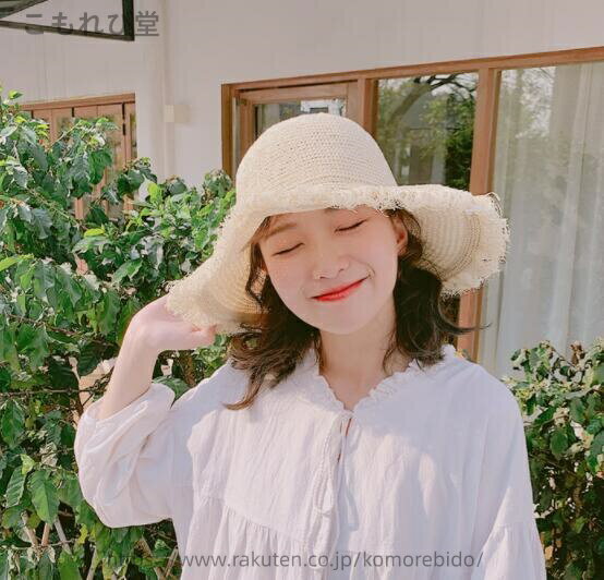 【送料無料】フリンジ 帽子 レディース uvカット バケットハット つば広帽子 麦わら帽子 日焼け 日焼け防止 かわいい