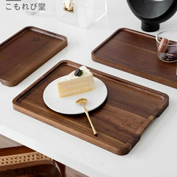 【送料無料】トレイ トレー 木製 ソウシジュ 天然木製 お盆 四角 長方形 長角膳 舟型盆 食事トレー ランチトレイ カフェトレイ 小物入れ ブラウン 割れにくい おしゃれ
