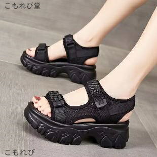 【送料無料】スポーツサンダル キラキラスポサン レディース 厚底サンダル スポーティー ウエッジ ウエ..