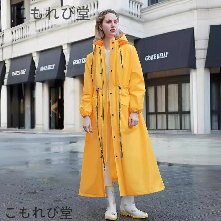【送料無料】ロング レディース 対応 おしゃれ 通勤 自転車 レインウェア ポケット付き モッズコート ..