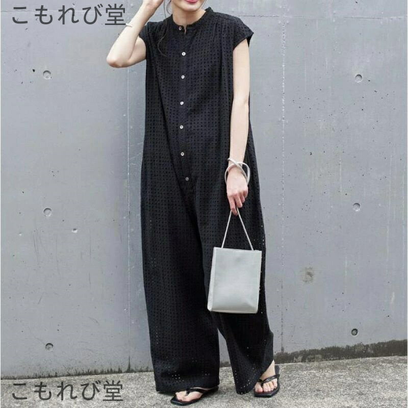 【送料無料】パンツサロペットパンツ レディース 綿 ワンピース 夏 春 きれいめ ロング キャミパンツ カジュアル リラックス ワイドパンツ