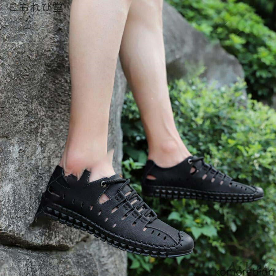 【送料無料】歩きやすい 疲れにくい 滑り止め ビーチサンダル 夏 通気 通勤 オフィス 運転 お出掛け アウトドアサンダル(4)