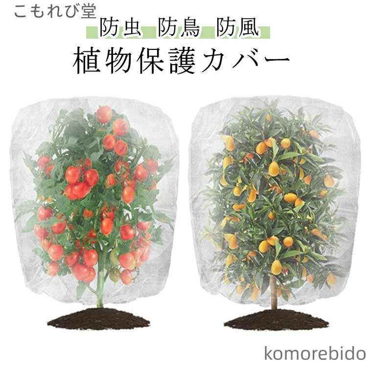 【送料無料】防虫カバー 白 植物保護 野菜栽培 巾着式 防霜 80*100cm 果樹 60*80cm プランター 家庭菜..