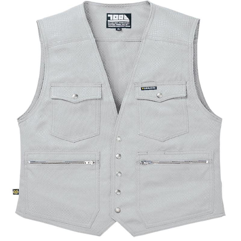 [寅壱] 寅一/7460シリーズ トップスベスト (7460-611) 13：クロ 14：濃コン 37：シルバー 作業着 作業服 ニッカポッカ 寅一 鳶服 M 37：シルバー