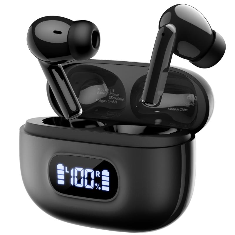 ワイヤレスイヤホン ノイズキャンセリング Hi-Fi 重低音 イヤホン bluetooth 防水 マイク付き イヤフォン ワイヤレス 小型 通話 長時間バッテリー ブルートゥースイヤホン 急速充電 カナル型 ぶ komorebishop-10193876 木漏れ日ショップ パッケージ画像