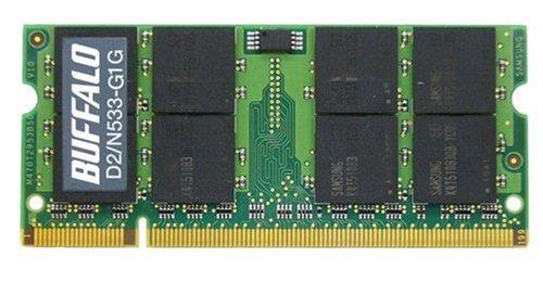 BUFFALO PCメモリ DDR2 533MHz SDRAM(PC2-4200) 200pin SO-DIMM 1GB D2/N533-G1G