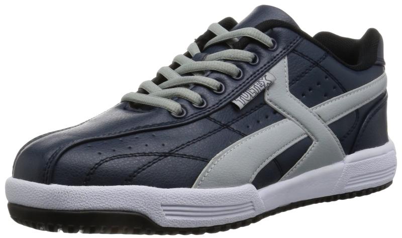 [タルテックス] 安全靴 作業靴 AZ51622 セーフティシューズ 鋼製先芯 JSAA A種 耐油 静電 3E ネイビー×シルバー 23.0 cm