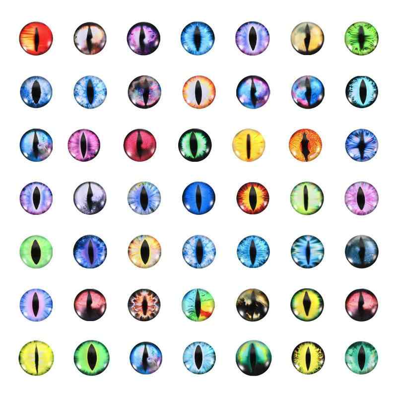 PATIKIL 10mmドラゴンアイ 100個の丸いガラスの目 動物の編み目の目 粘土人形作り クラフトDIYの発見 ..