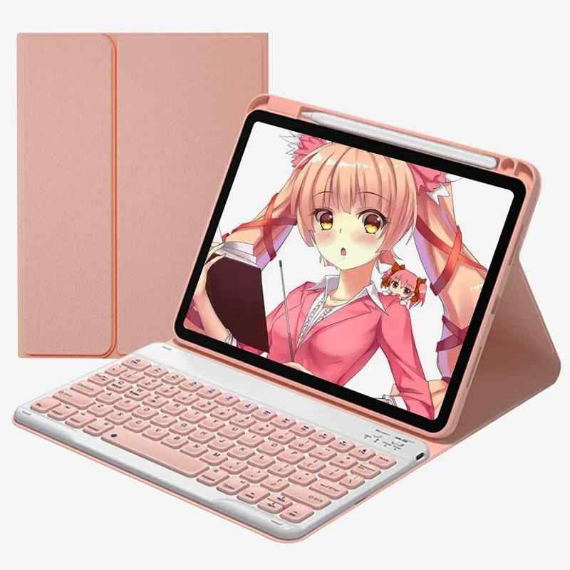 iPad キーボード ケース キーボード付き ペンシルホルダー付き アイパッド カバー 分離式 キーボード ワイヤレス Bluetooth 磁気脱着 ビジネス手帳型ケース