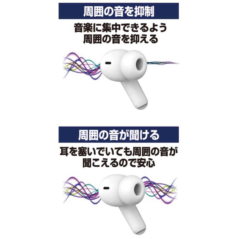 カシムラ ノイズコントール機能付きで音楽が楽しめて、クリアな音声で通話できる スマートワイヤレスイヤホン NBL-126 komorebishop-10194065 木漏れ日ショップ サンプル画像2