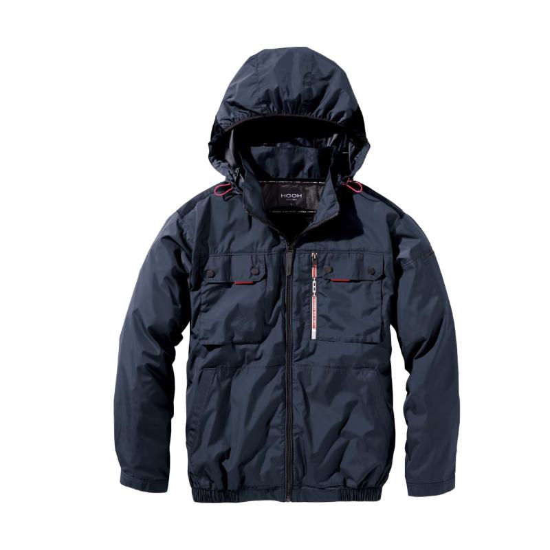 Rakuten - [村上被服] ミドルファン長袖フードジャケット V1122 (服単品) 鳳皇 HOOH 快適ウェア 作業着 作業服 撥水 UVカット 消臭 裏チタンコーティング