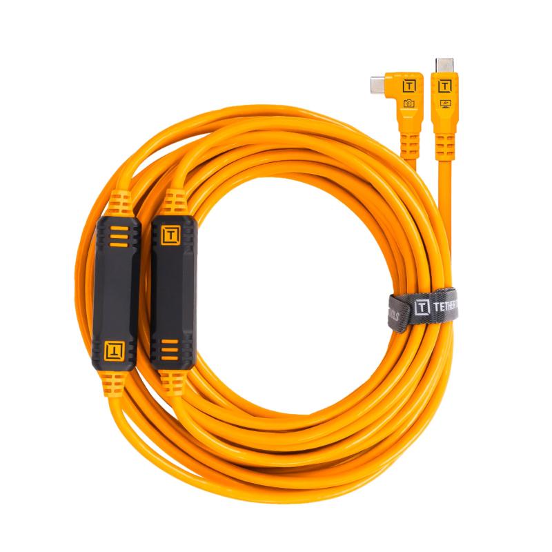 Tether Tools TetherPro USB-C - USB-C、31フィート(9.4m)、ストレートからライトアングルケーブル、デュアルインラインTetherBoosts、専用データ転送。