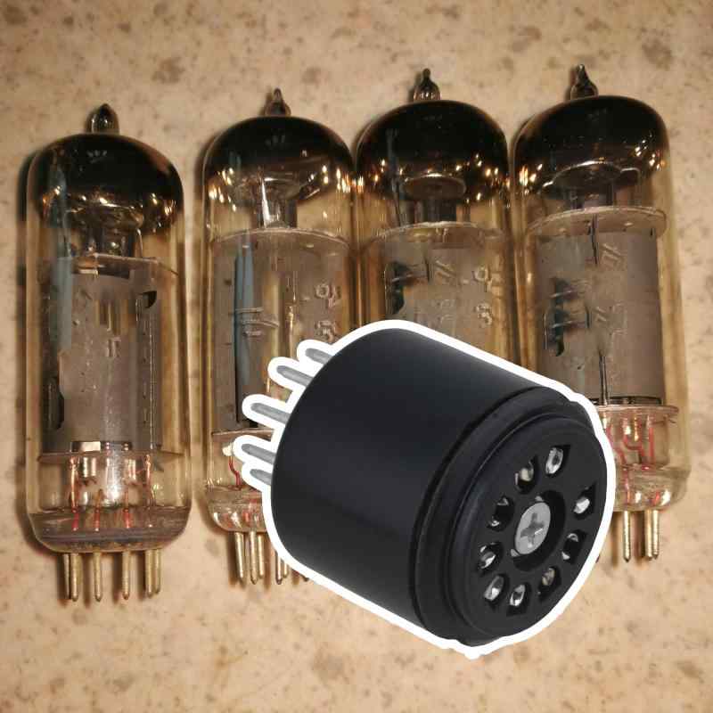 Yibuy 4個入れ 2.7x2.27cm ブラック ベークライト 真空管 Tube Socket Base 9ピンチューブテスター用 アンプ部品 komorebishop-10113189 木漏れ日ショップ サンプル画像2