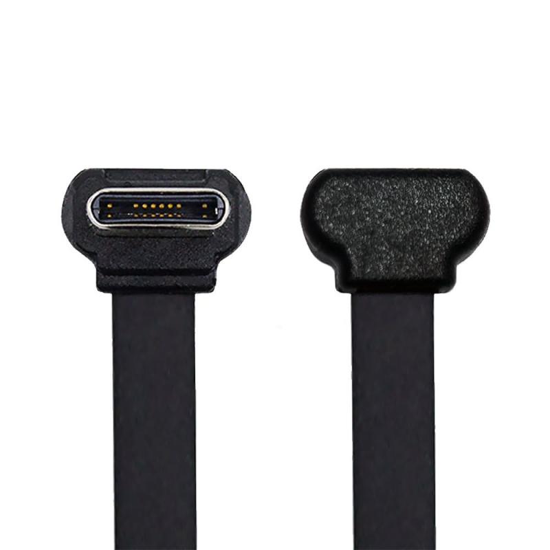 xiwai ショート USB2.0 データケーブル 2.76インチ 超スリム フラット USB-C タイプ C から USB-C 電源 アングルコネクタ 65W 急速充電 ノートパソコン タブレット 電話用