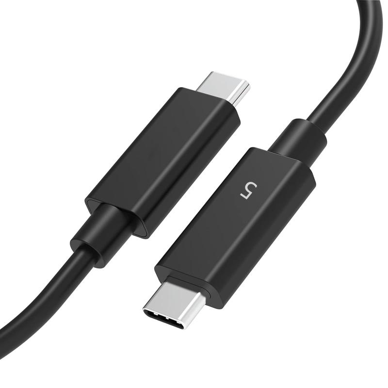 USB-C Thunderbolt 5 ケーブル POTRRCIUSUER サンダーボルト5 80Gbps 双方向データ転送 240W PD対応 8K/60Hz [Thuderbolt 4 / Thunderbolt 3, USB4 互換] スマートフォ