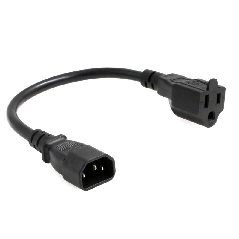 HangTon UPS PDU 電源コードアダプターケーブル IEC320 C14 オス - NEMA 5-15R コンピューター PC モニター用 10A 30cm