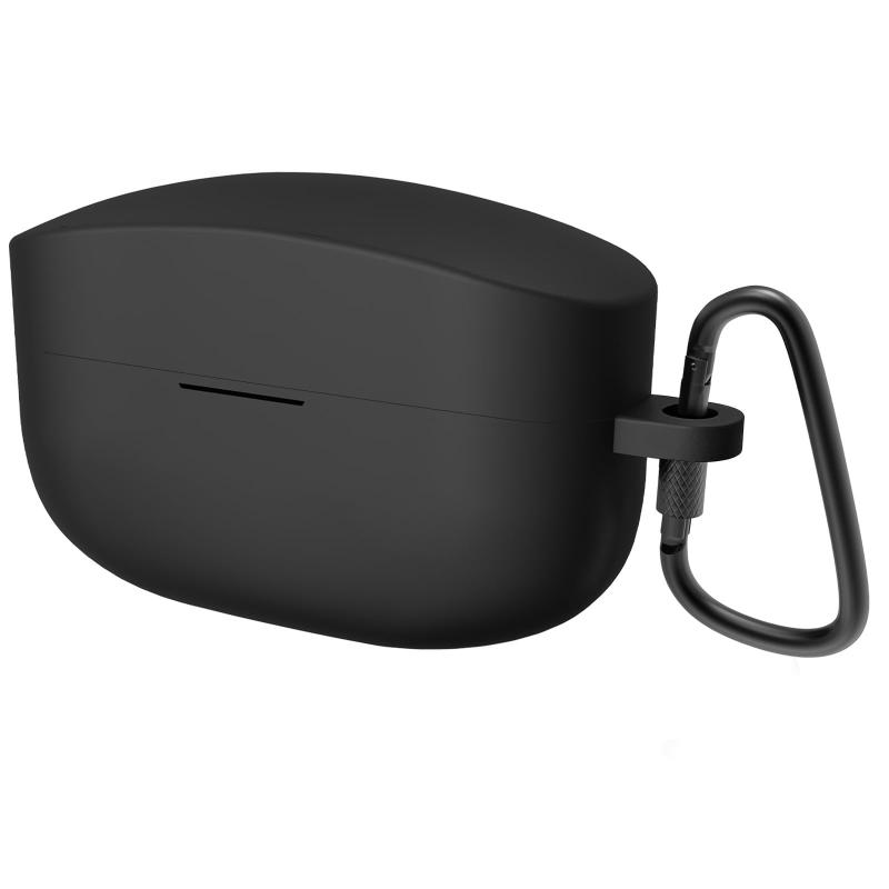 Geekria シリコン カバー 互換性 ソニー Sony WF-1000XM4 対応 True Wireless Earbud、キーホルダーフック付き、ケースポートアクセス可能 (黒)