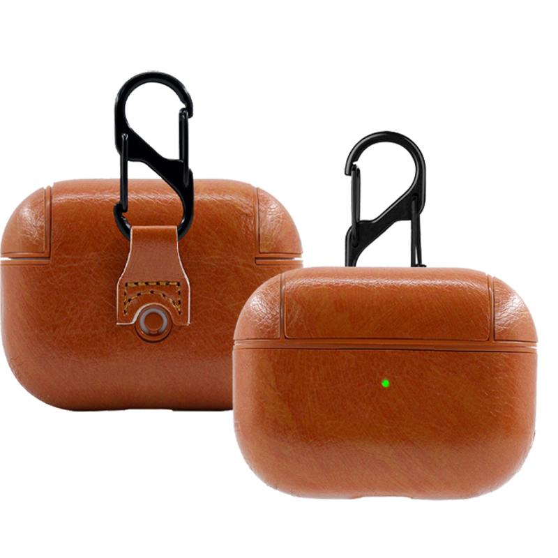 UIUIKA Airpods 3 用 ケース エアーポッズプロ3 ケース本革 PU革 Airpods 3 レザーケース カバー キズ防止 耐衝撃 軽量 防塵 紛失防止 持ち運び便利(ブラウン)